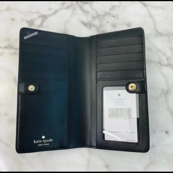 Kate Spade Staci Colorblock Large Slim Bifold Wallet - Picture 3 of 4